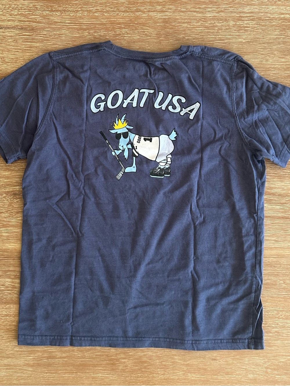 GOAT USA Navy Ice Hockey GOAT Graphic Kids T-Shirt Size XL